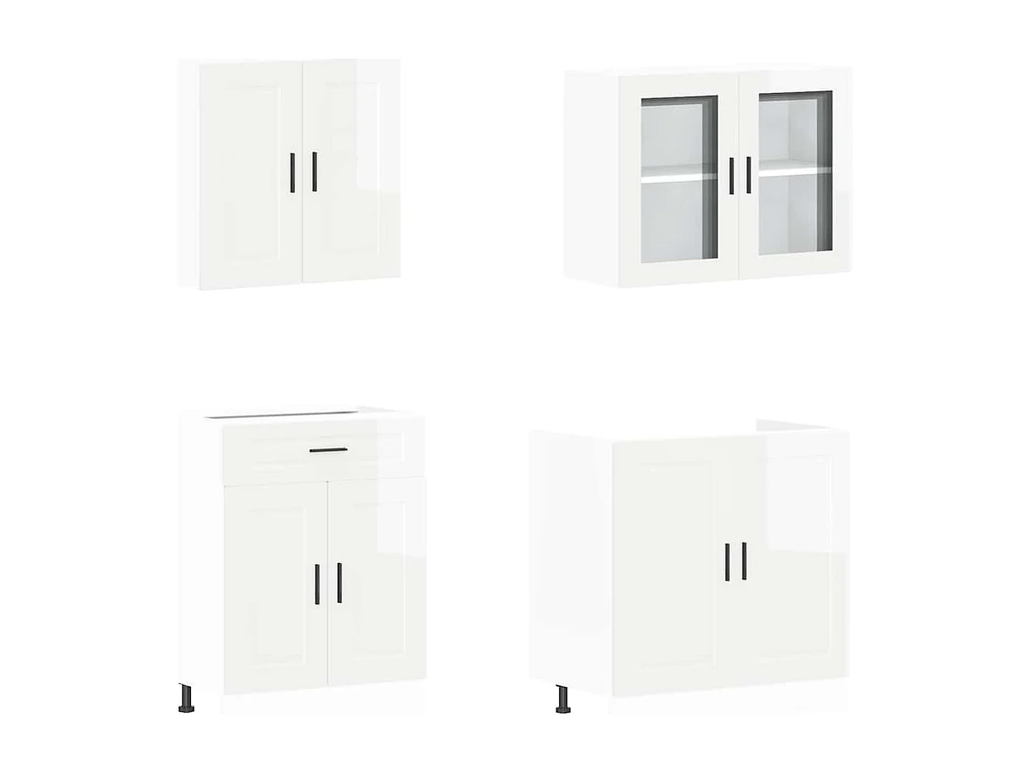 Ensemble d'armoires de cuisine 4 pcs bois d'ingénierie