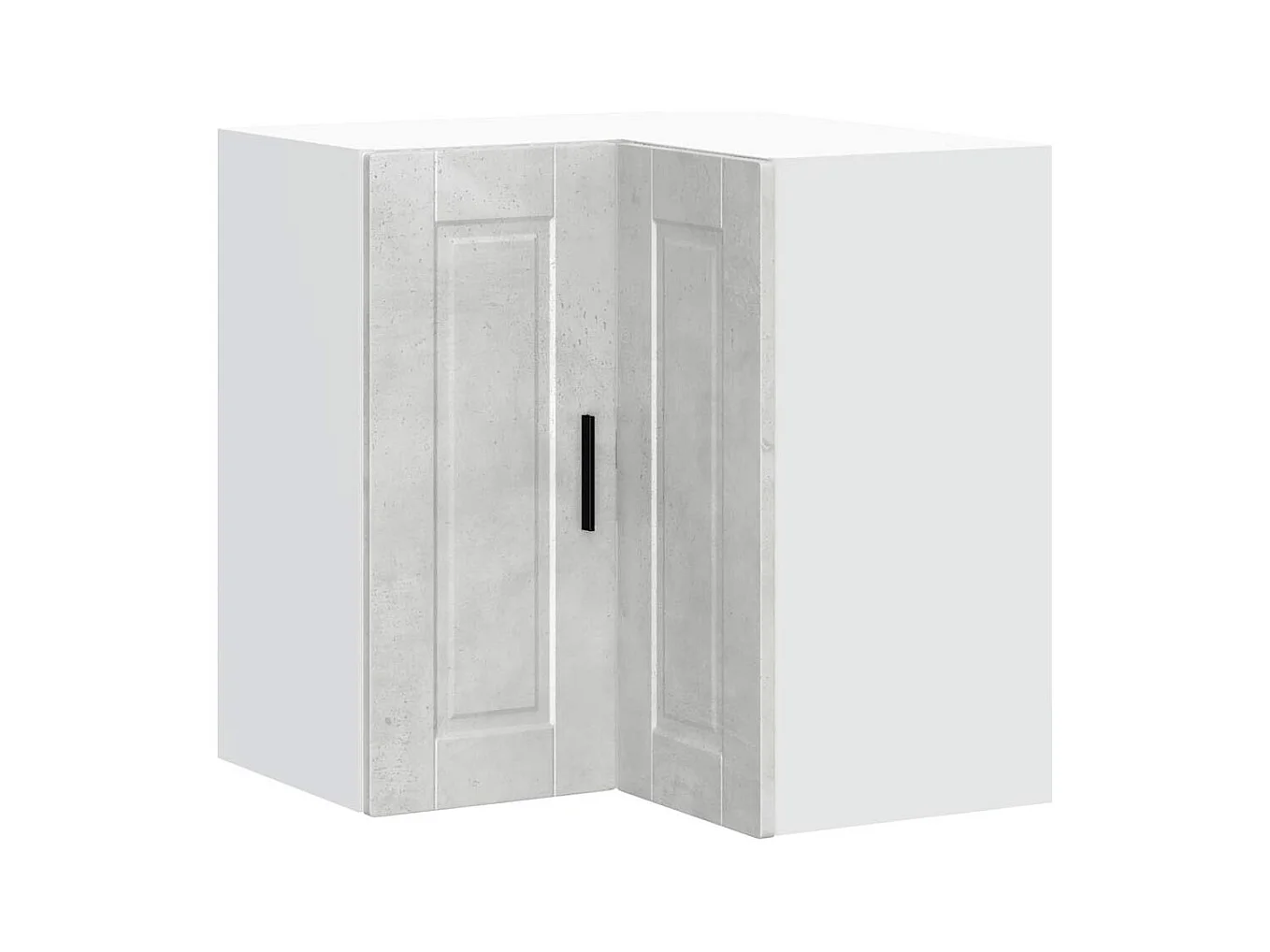 Armoire d'angle murale de cuisine gris béton