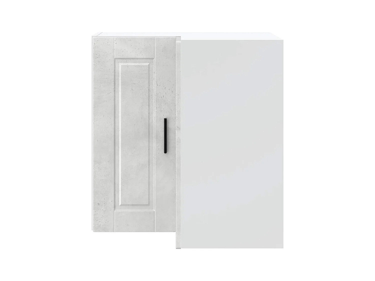 Armoire d'angle murale de cuisine gris béton