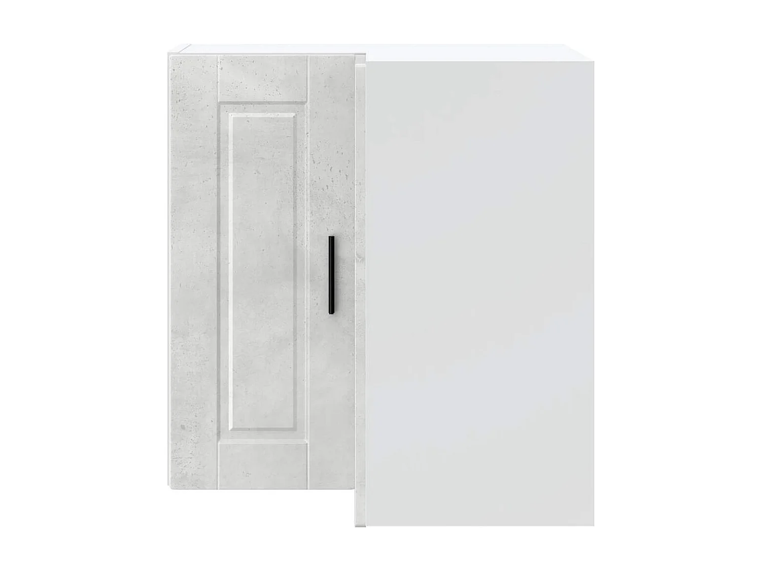 Armoire d'angle murale de cuisine gris béton