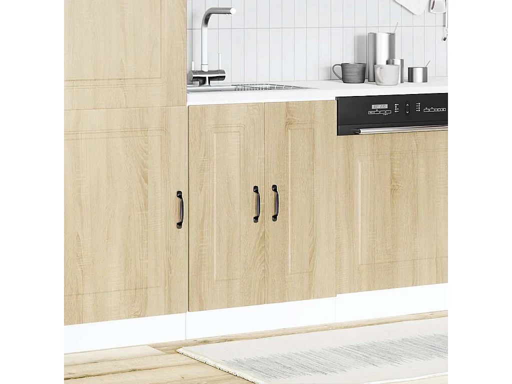 Mobile base per lavello in legno ingegnerizzato Sonoma Oak