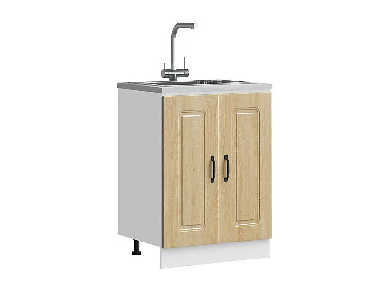 Mobile base per lavello in legno ingegnerizzato Sonoma Oak