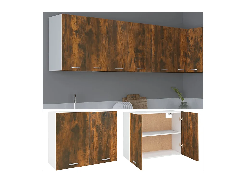 Hängeschrank Eiche geräuchert 80x31x60 cm