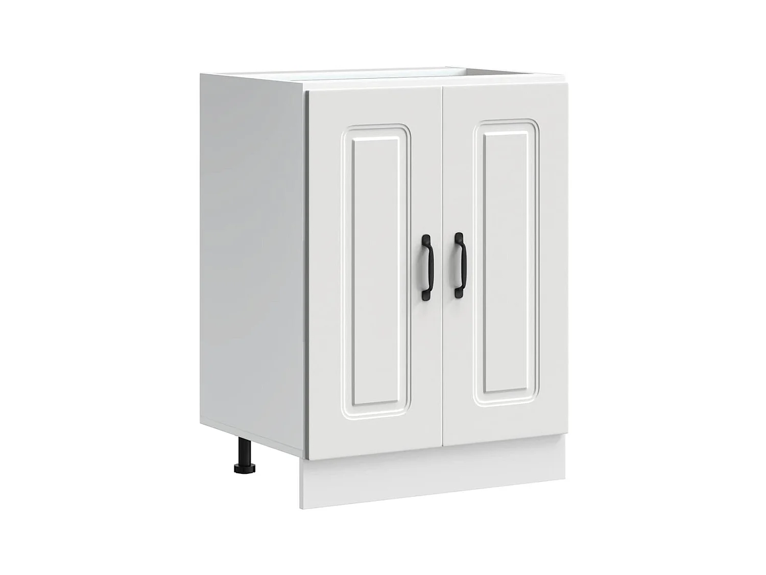 Meuble bas pour évier blanc 60x46x81,5cm bois ingénierie