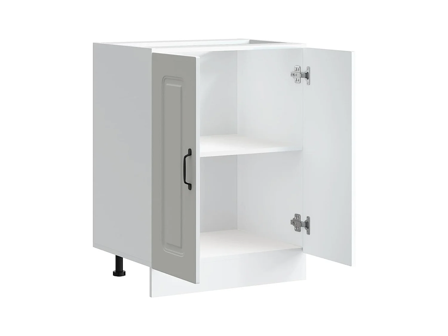 Meuble bas pour évier blanc 60x46x81,5cm bois ingénierie