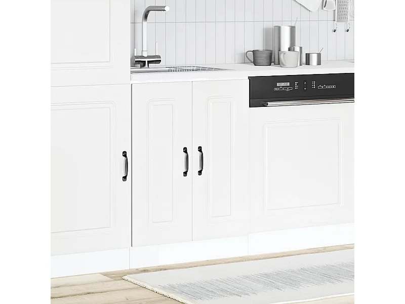 Meuble bas pour évier blanc 60x46x81,5cm bois ingénierie