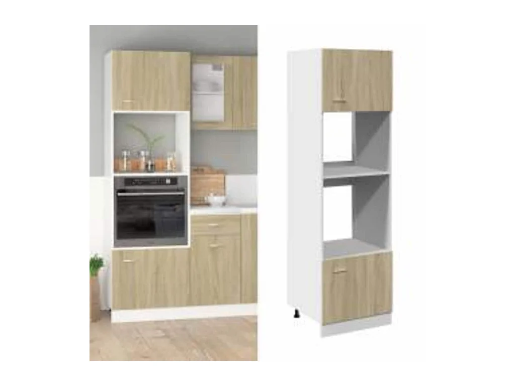 Mobile microonde in rovere Sonoma 60x57x207 cm