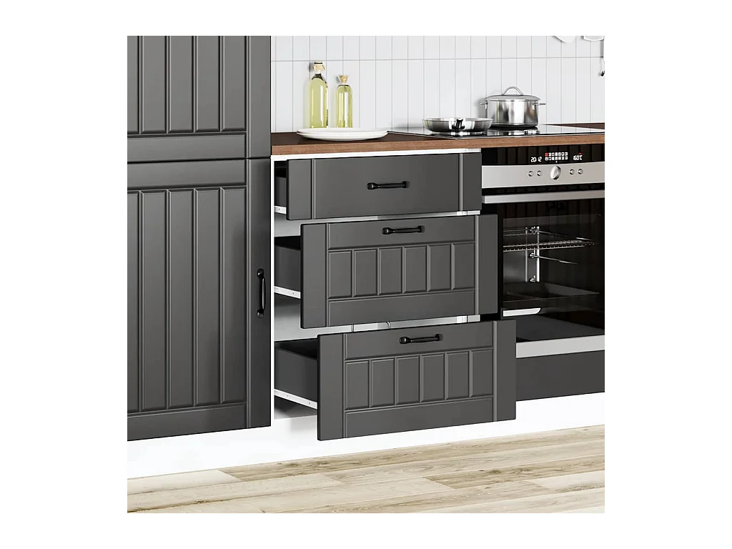 Armoire de cuisine noir bois d'ingénierie