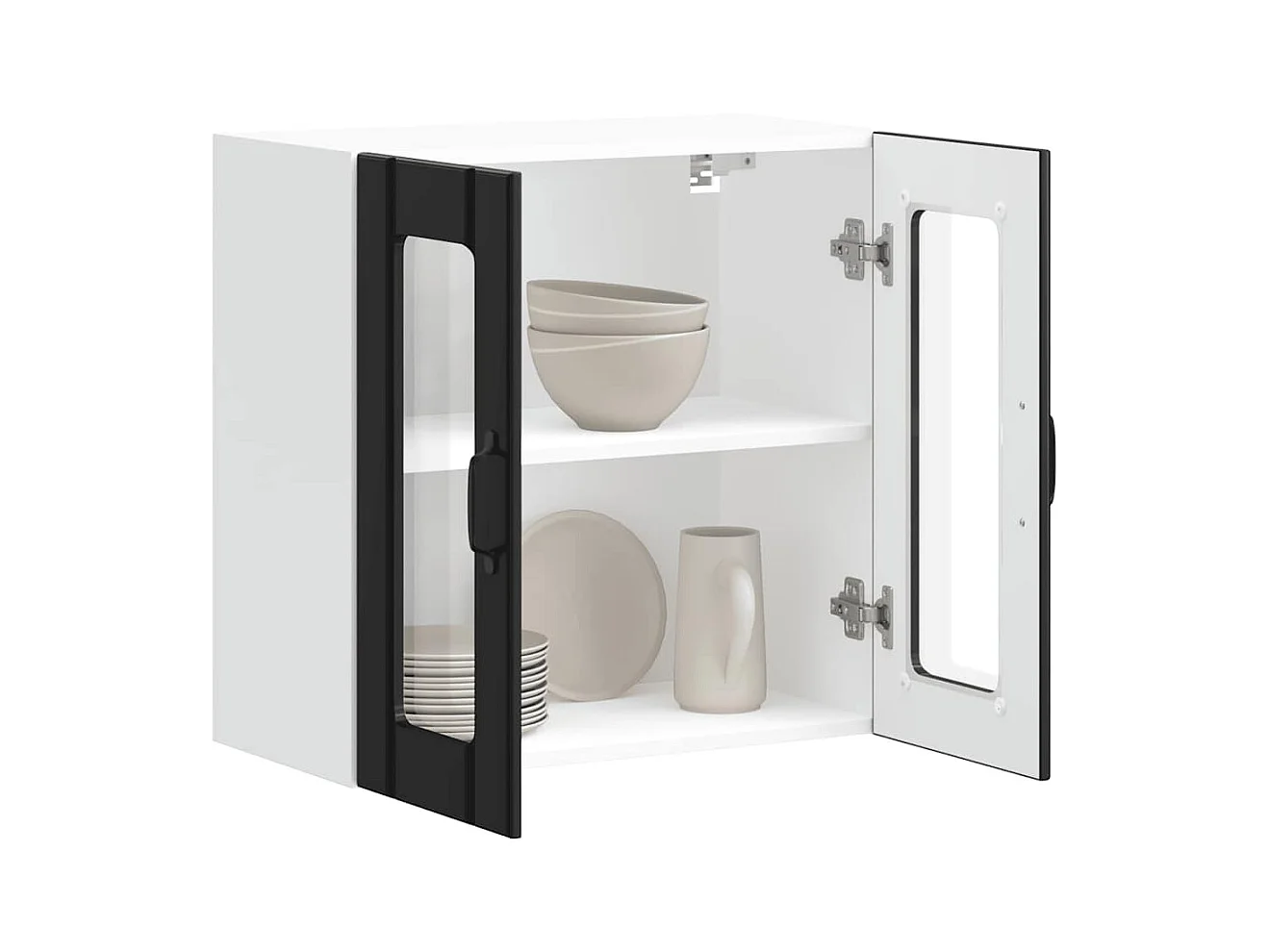 Armoire murale de cuisine avec porte en verre noir