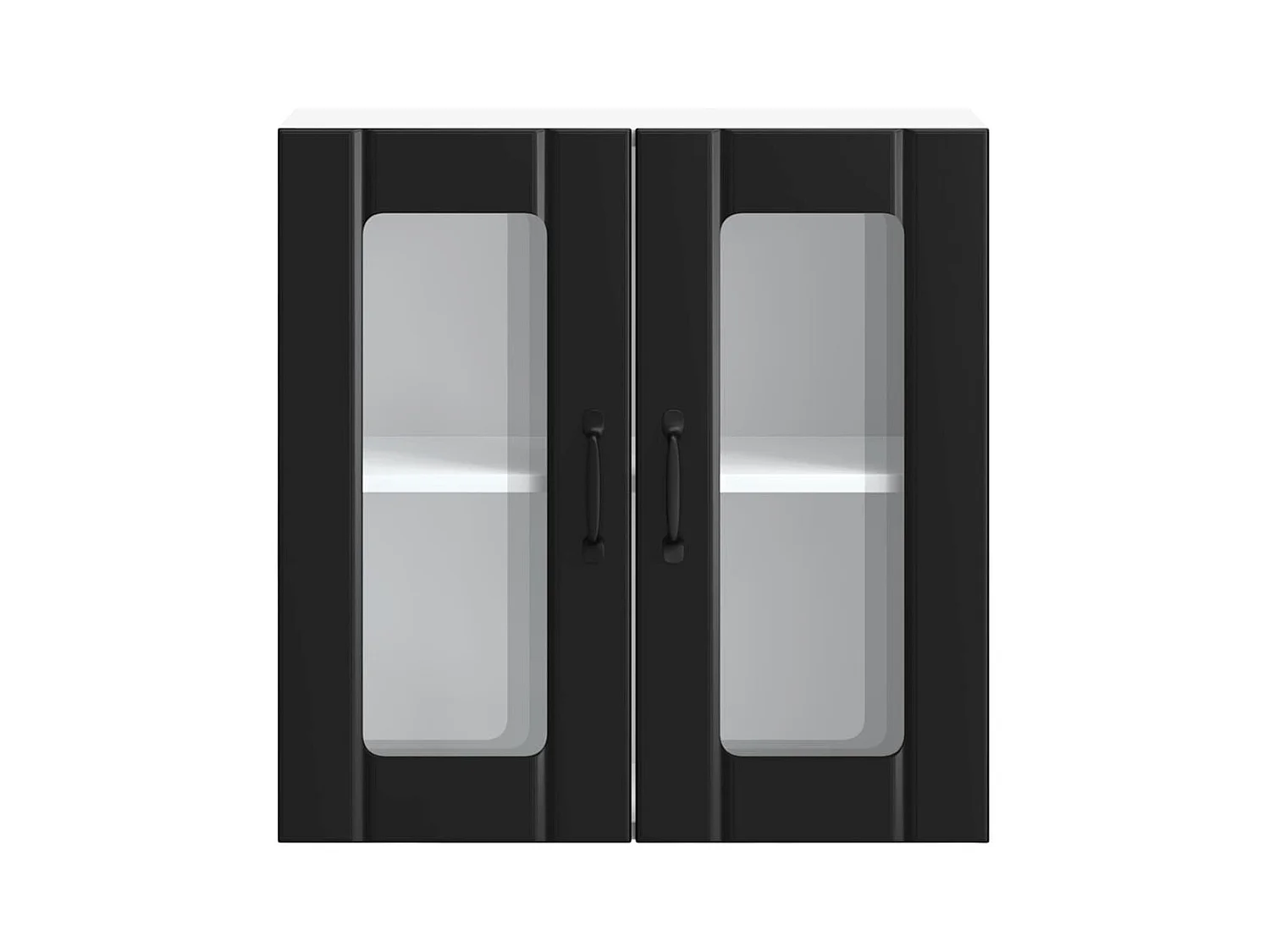 Armoire murale de cuisine avec porte en verre noir