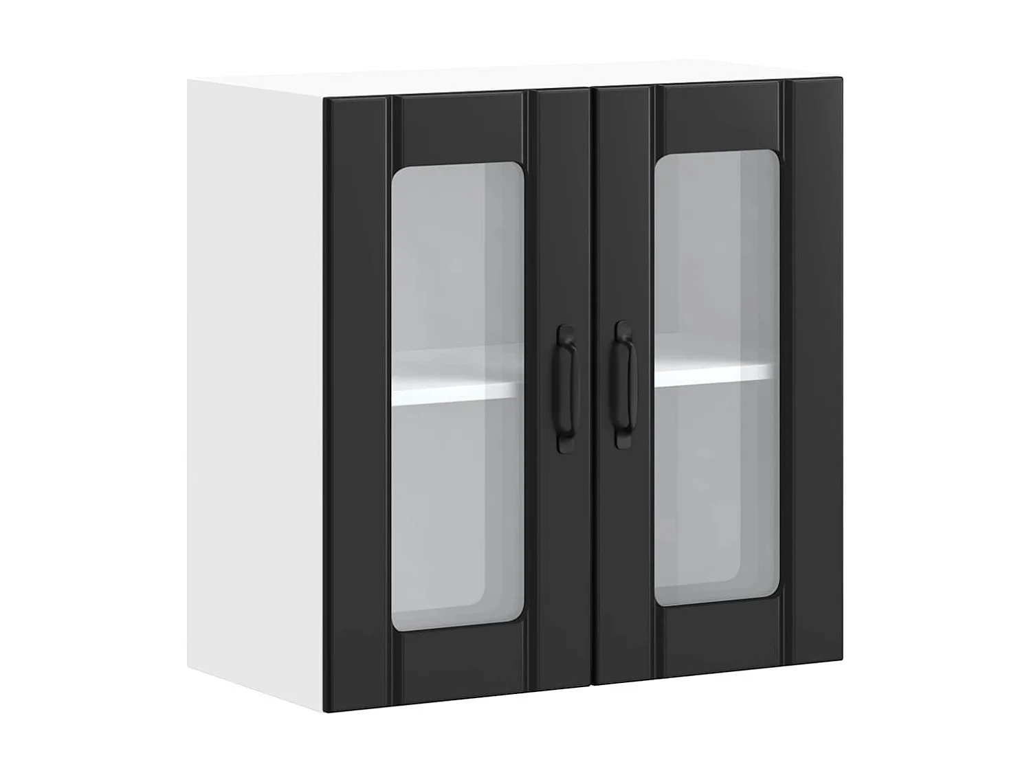 Armoire murale de cuisine avec porte en verre noir