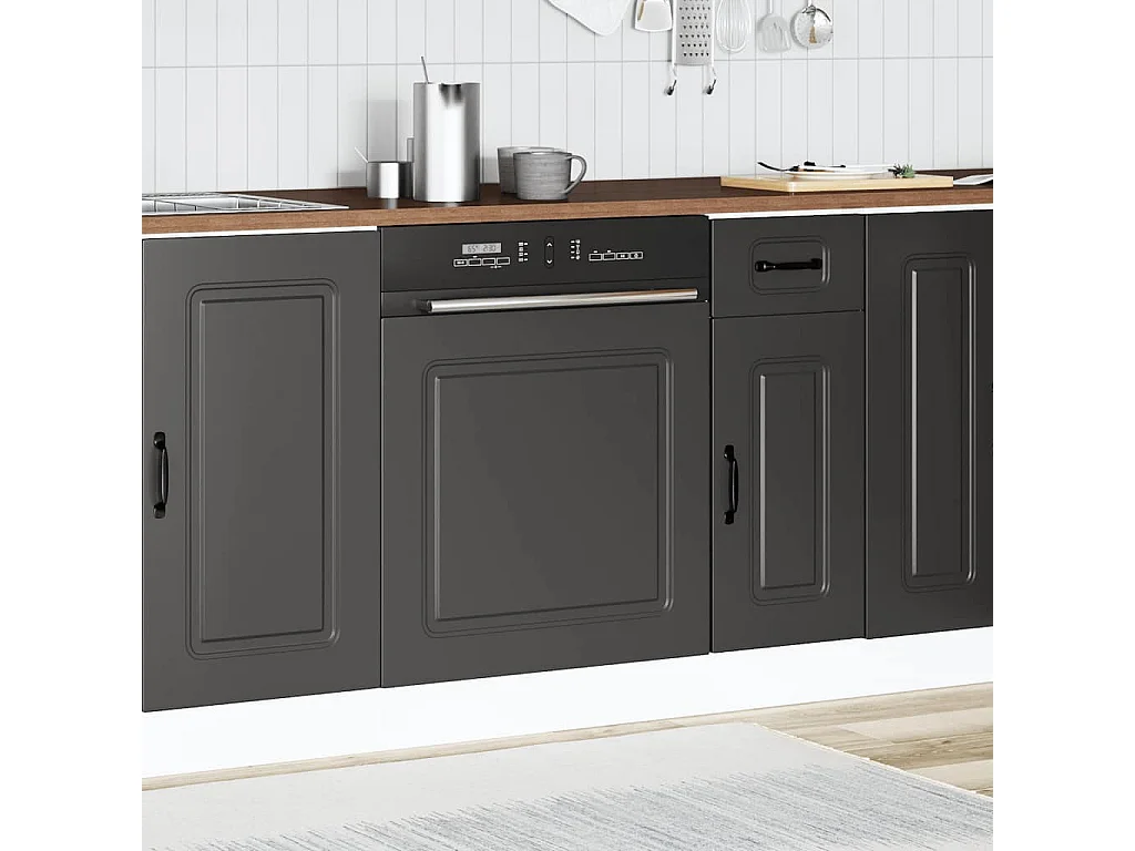 Panneau de lave-vaisselle noir 60x1,5x67 cm