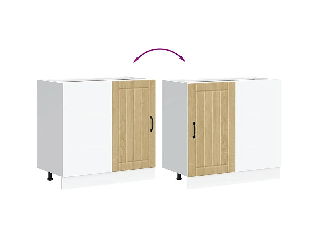 Mobile base da cucina in legno ingegnerizzato Sonoma Oak