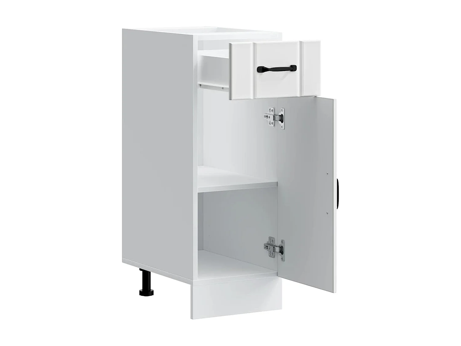 witte keukenkast van bewerkt hout