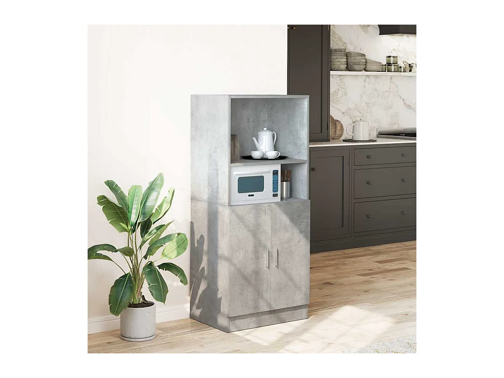 Mobile da cucina grigio cemento 57x41,5x131,5 cm in legno ingegnerizzato