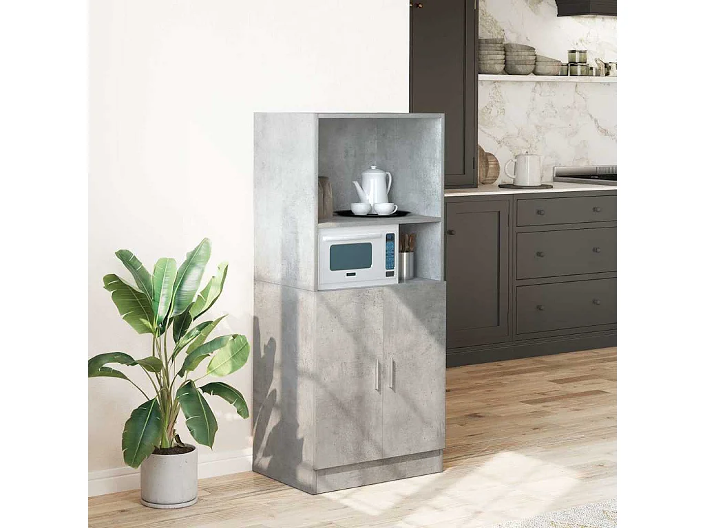 Armoire de cuisine gris béton 57x41,5x131,5 cm bois ingénierie