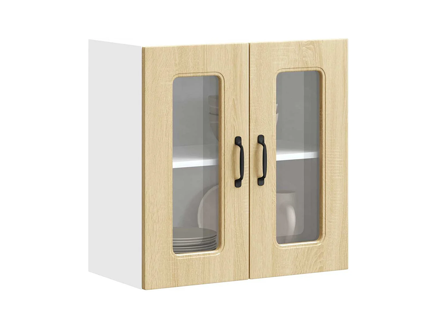 Pensile da cucina Sonoma Oak con anta in vetro