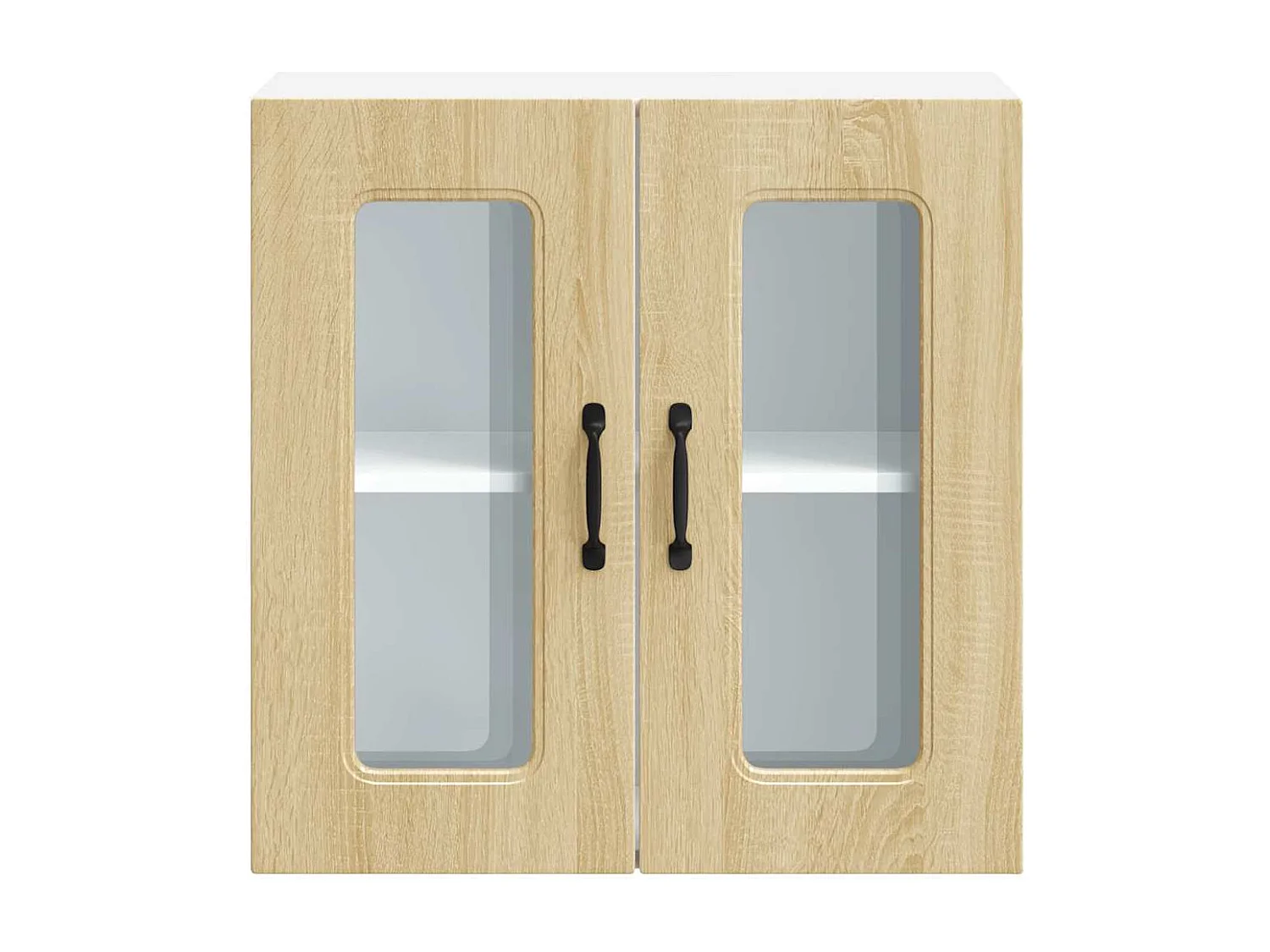 Armoire murale de cuisine et porte en verre chêne sonoma