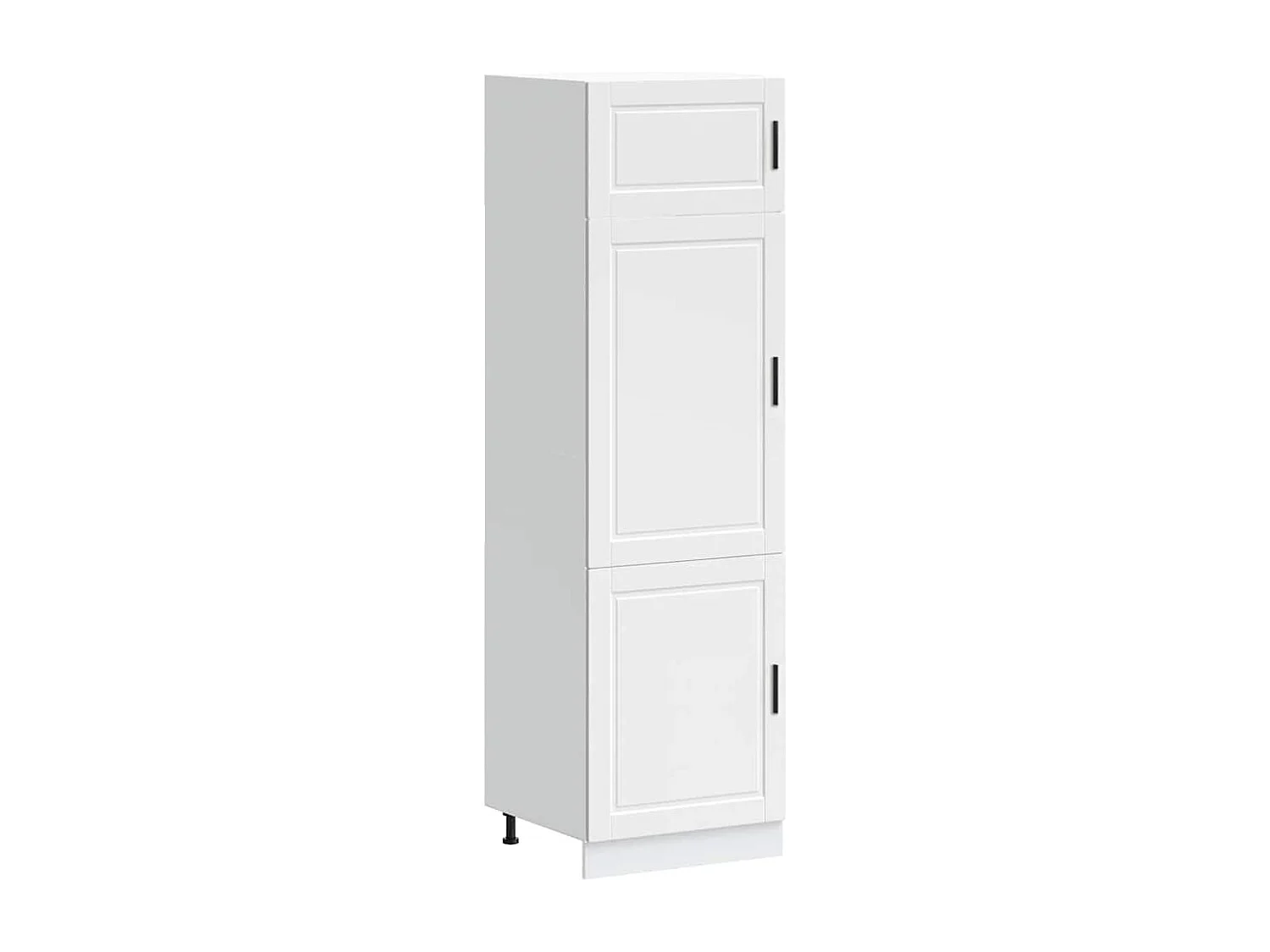 witte keukenkast van bewerkt hout