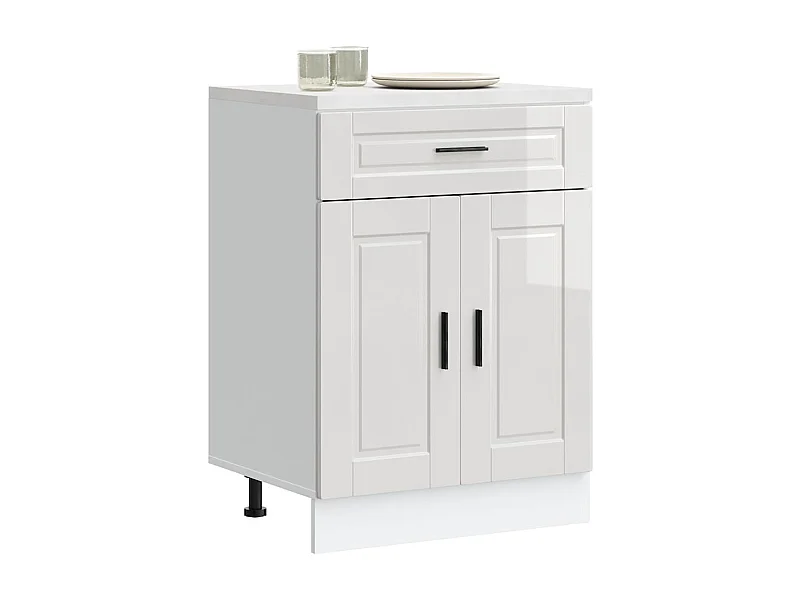 Mueble de cocina de madera de ingeniería blanco brillante