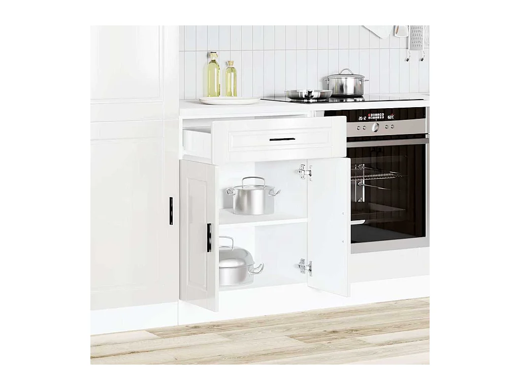 Mobile da cucina in legno ingegnerizzato bianco lucido Porto