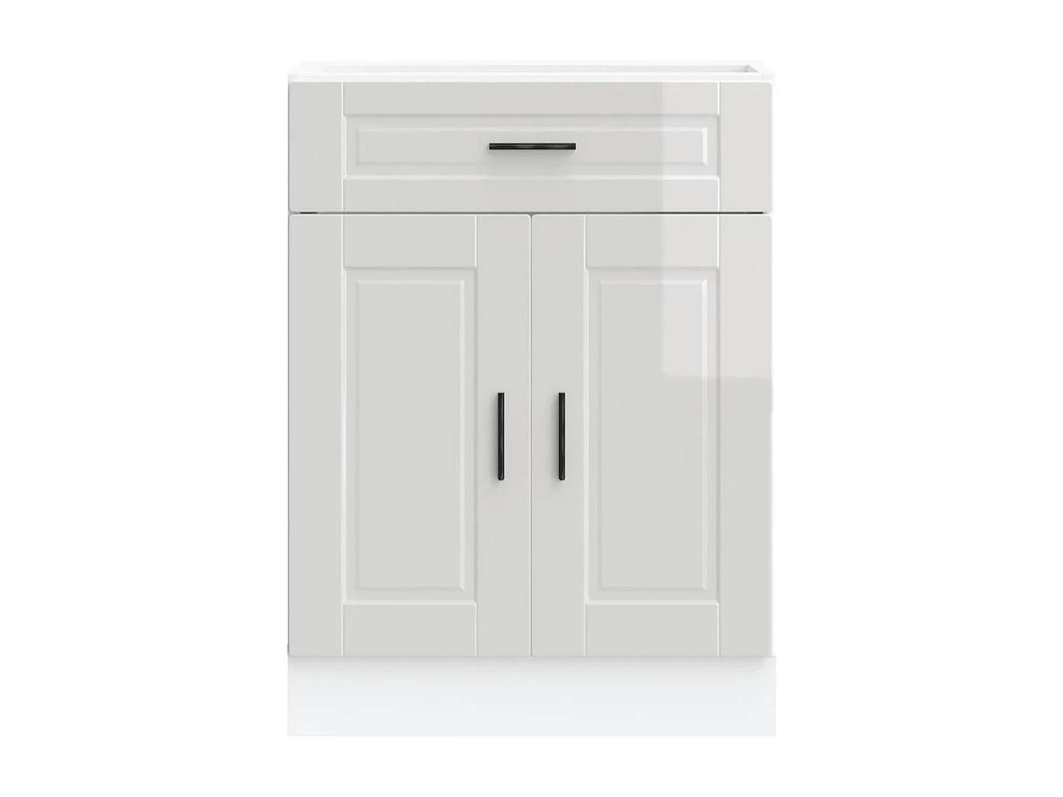 Mueble de cocina de madera de ingeniería blanco brillante