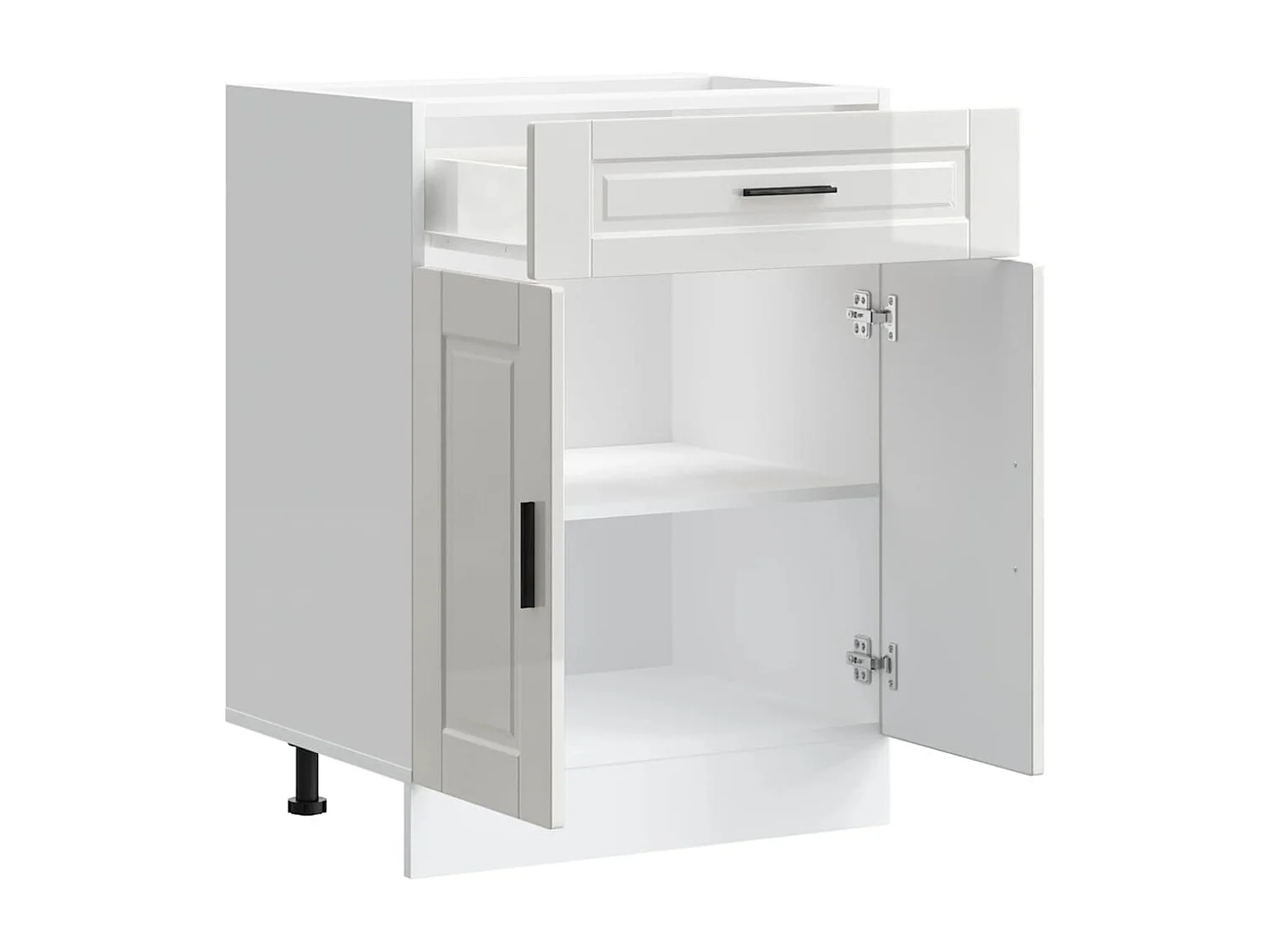 Mueble de cocina de madera de ingeniería blanco brillante