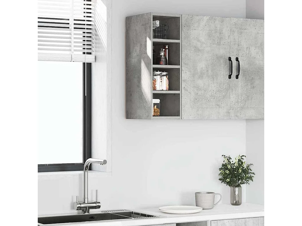 Armoire suspendue gris béton 20x29,5x60 cm