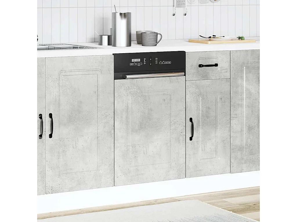 Panneau de lave-vaisselle gris béton 45x1,5x67 cm