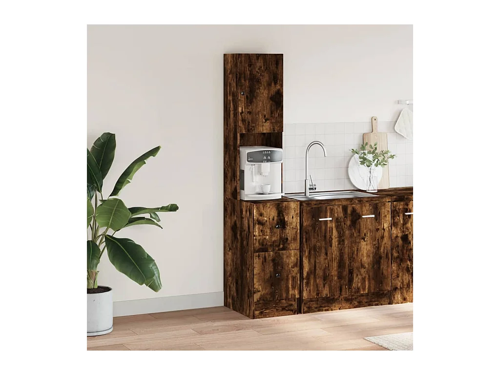 Mueble de cocina de roble ahumado 35x50x180 cm madera de ingeniería