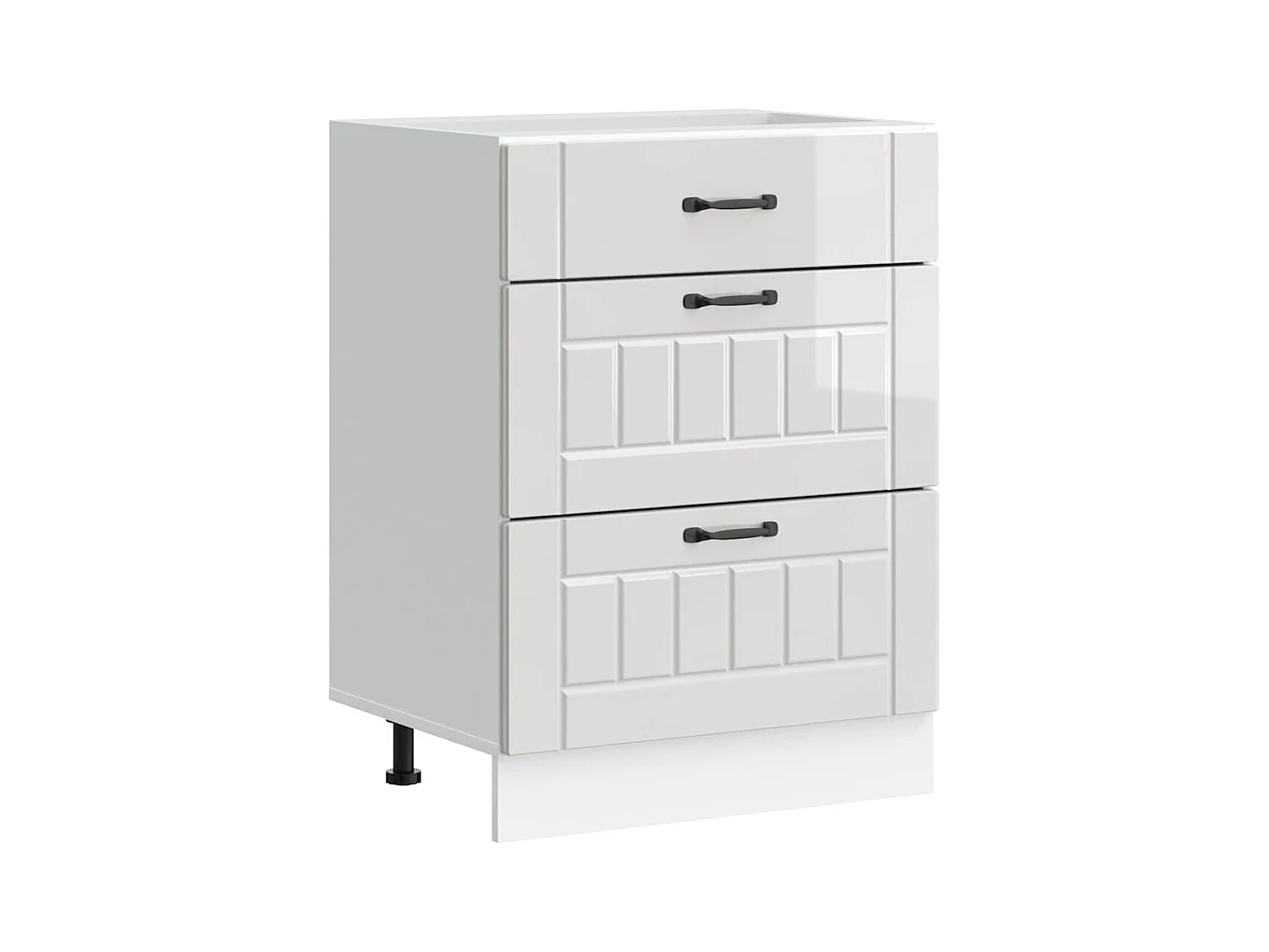 Armoire de cuisine blanc brillant bois ingénierie