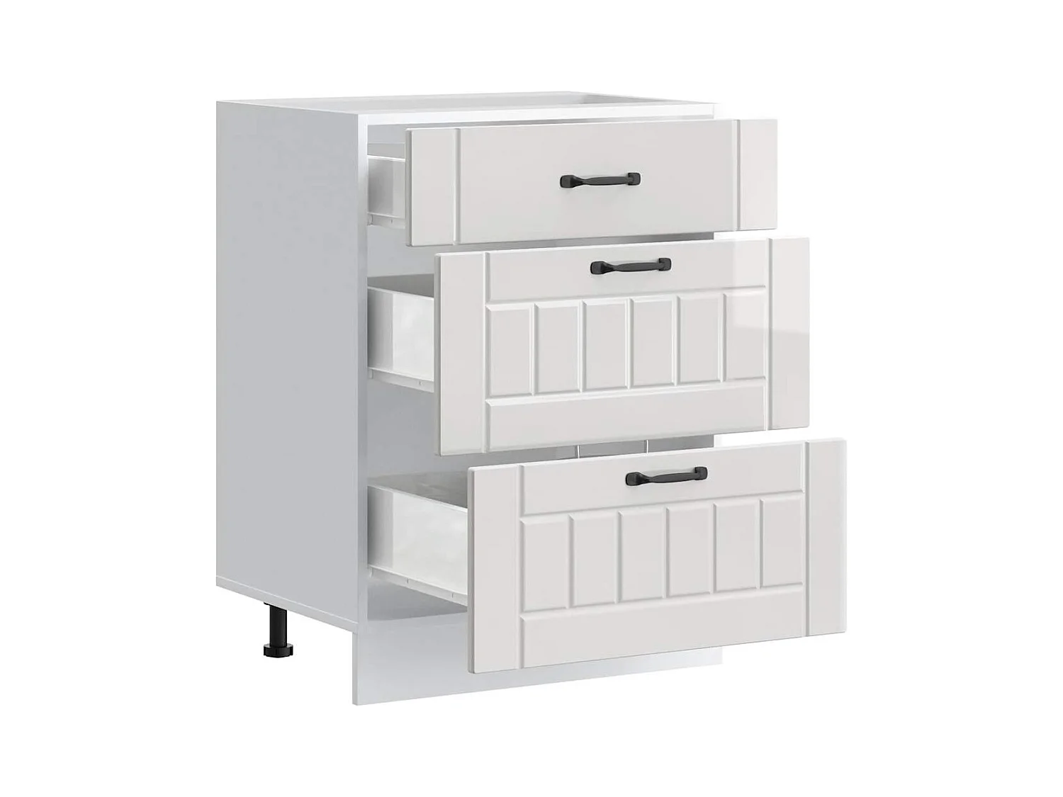 Armoire de cuisine blanc brillant bois ingénierie