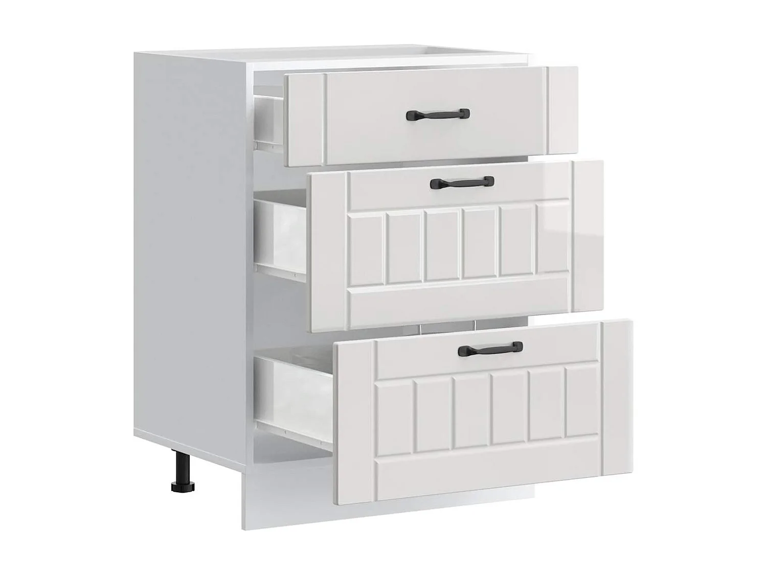 keukenkast in wit hoogglans bewerkt hout