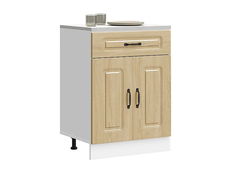 Armoire de cuisine chêne sonoma bois d'ingénierie