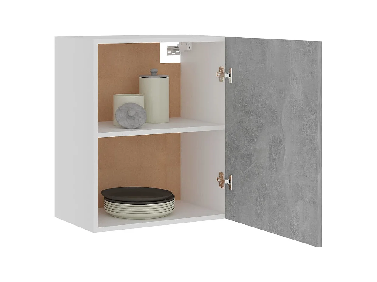 Armoires suspendue "Lyon"s 2 pcs Gris béton Bois d’ingénierie