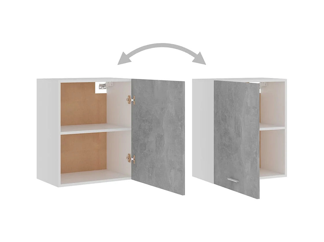 Armoires suspendue "Lyon"s 2 pcs Gris béton Bois d’ingénierie