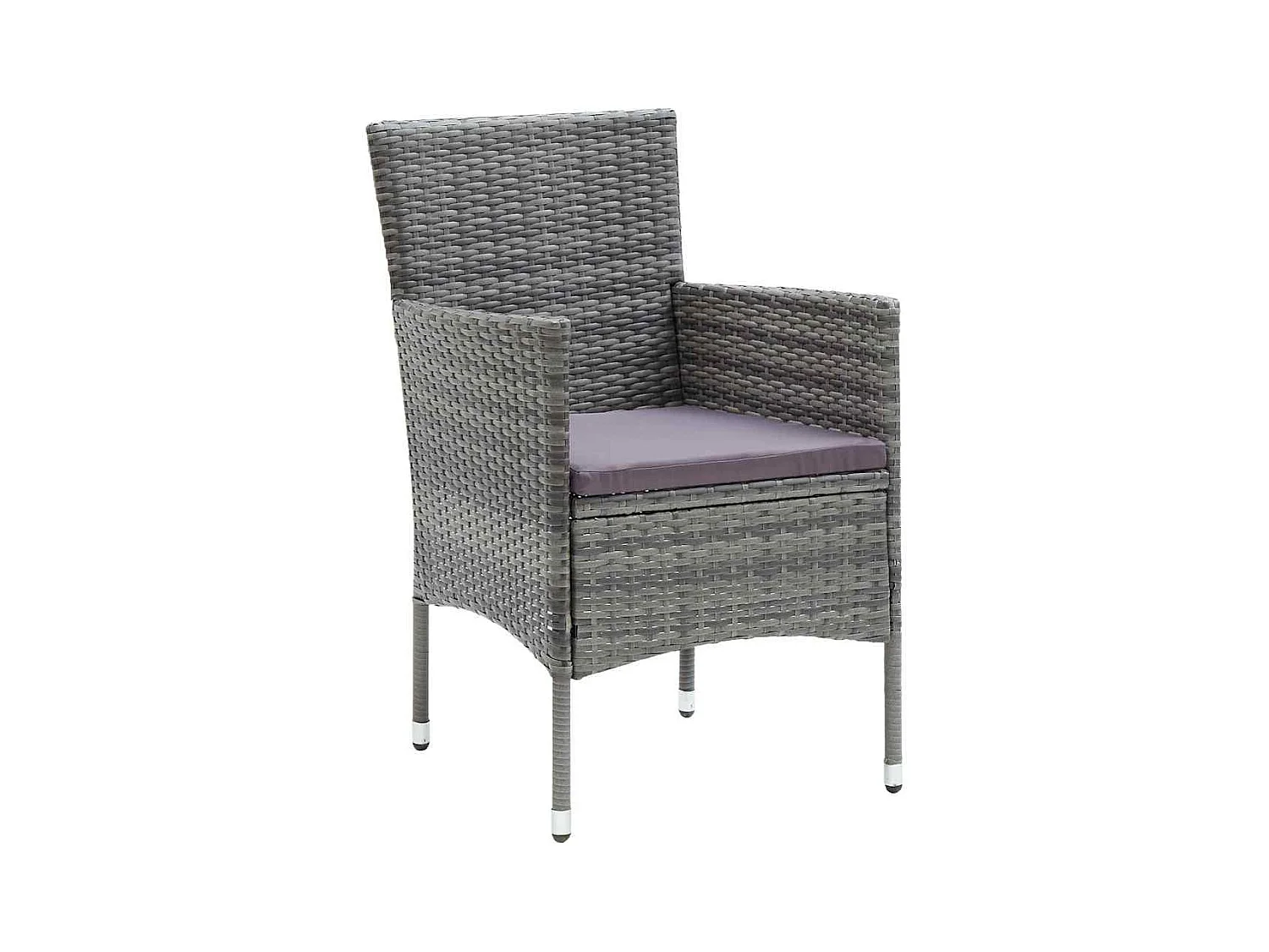 Set da pranzo da giardino in polyrattan grigio da 5 pezzi