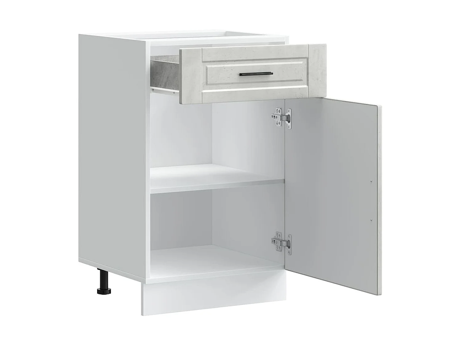 betongrijs bewerkte houten keukenkast