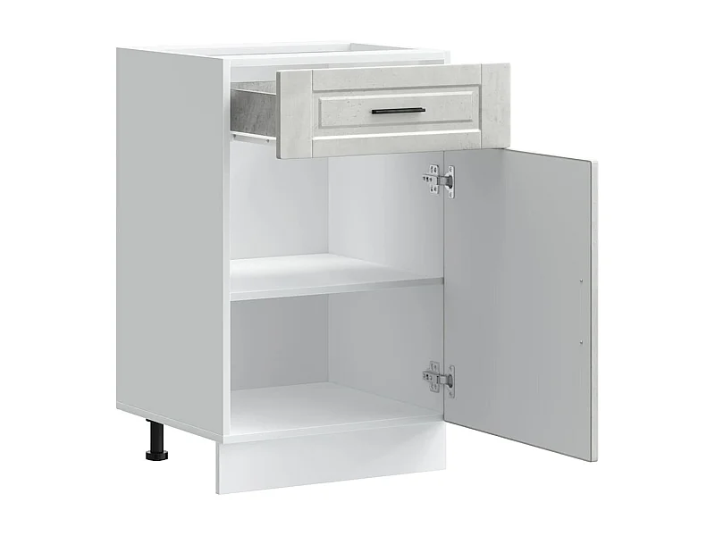 betongrijs bewerkte houten keukenkast