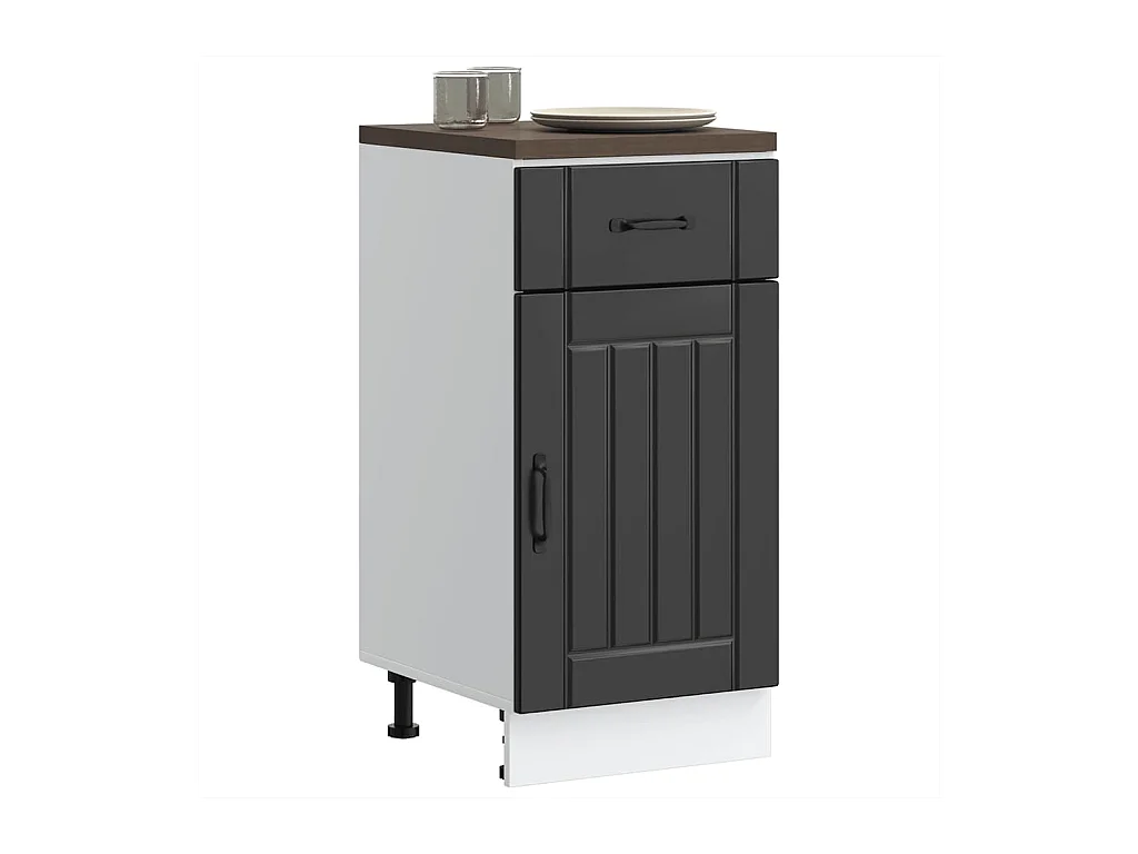 Armoire de cuisine noir bois d'ingénierie