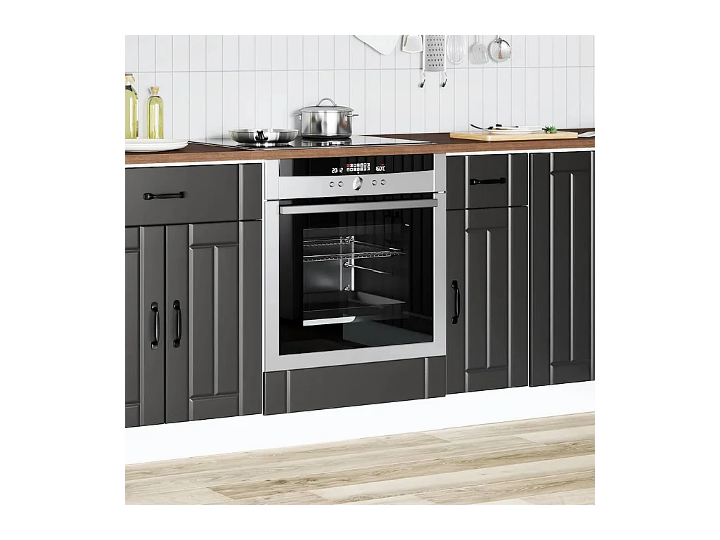 Armoire de four noir bois d'ingénierie