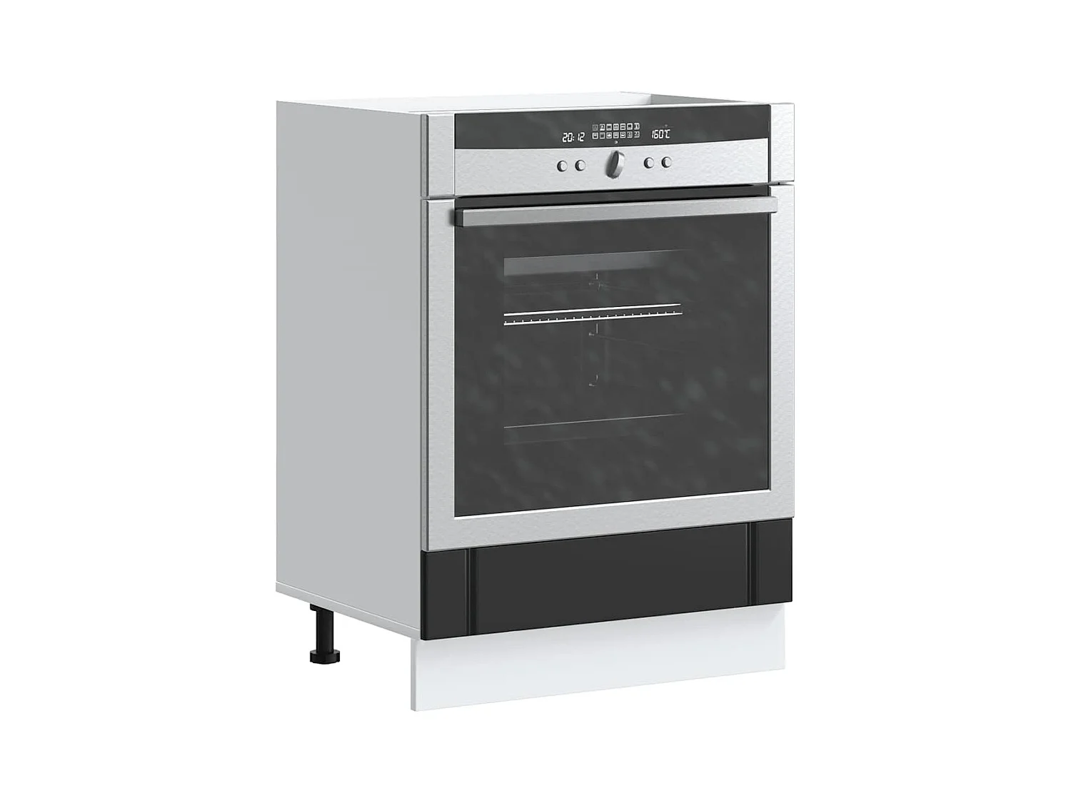 zwarte ovenkast van bewerkt hout