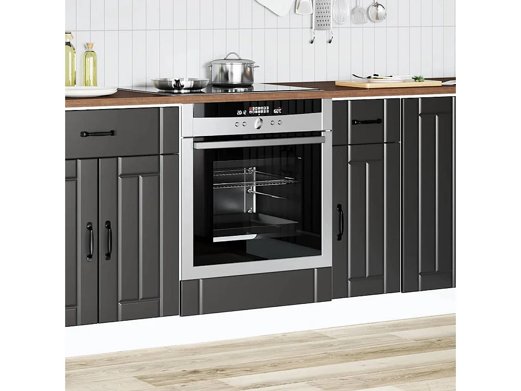 Armoire de four noir bois d'ingénierie