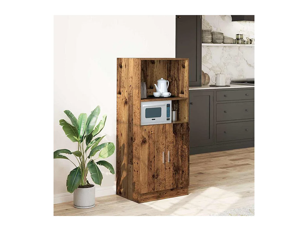 Oude houten keukenkast 57x41,5x131,5 cm bewerkt hout