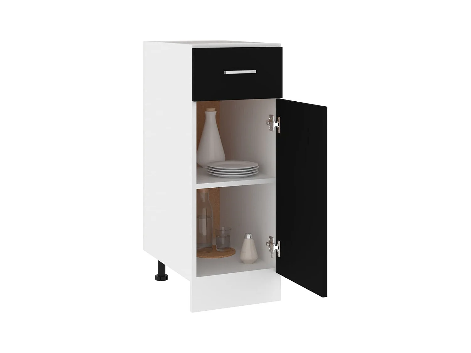 Armoire de plancher à tiroir Noir 30x46x81,5 cm