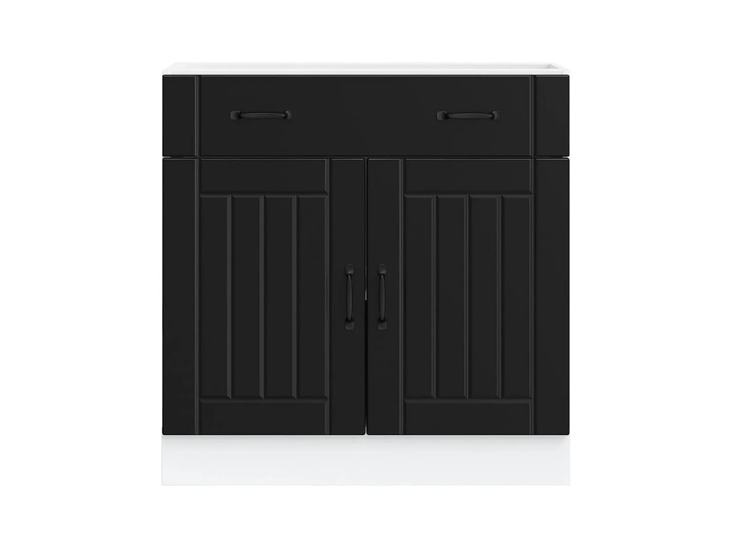 Mobile da cucina in legno ingegnerizzato nero Lucca