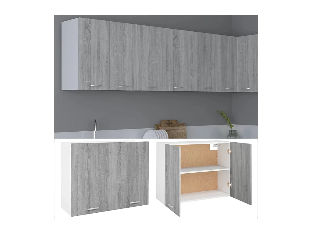 Armoire suspendue Sonoma gris 80x31x60 cm