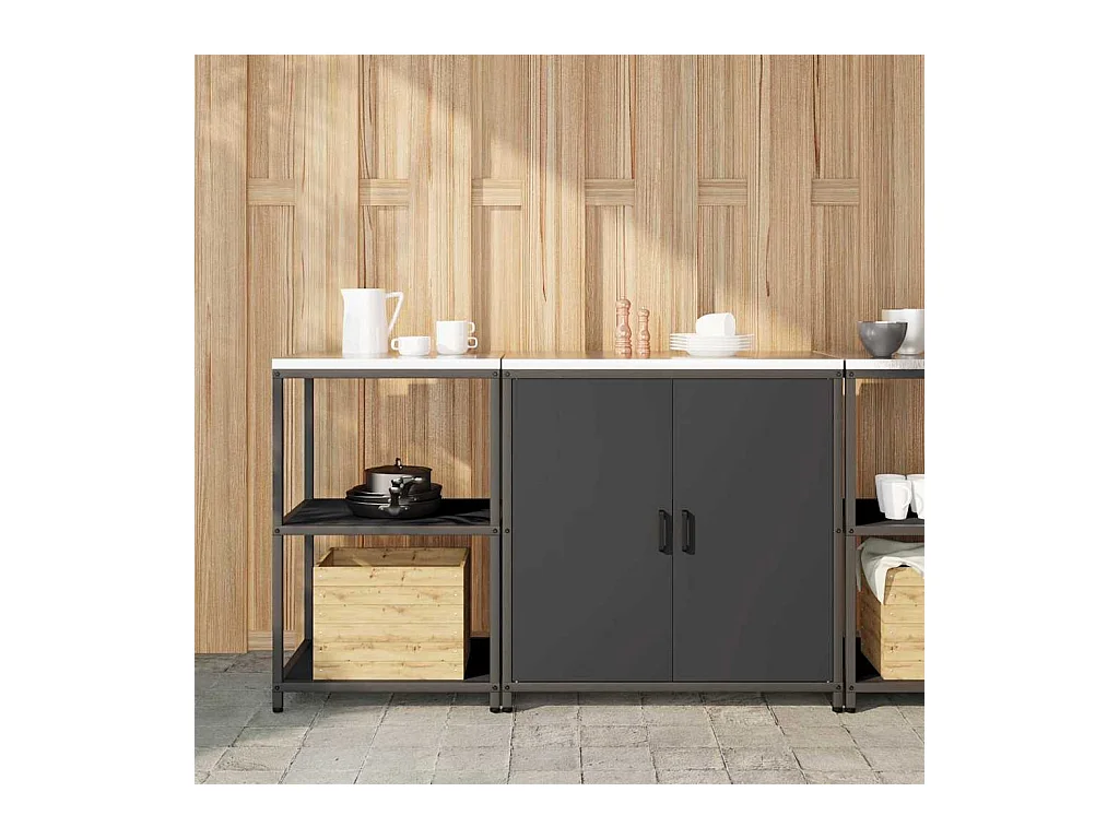 Set di contenitori da cucina 2 pezzi Nero 150 x 50 x 92 cm