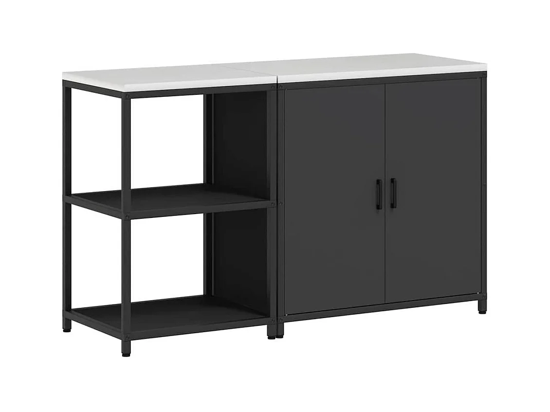 Set di contenitori da cucina 2 pezzi Nero 150 x 50 x 92 cm