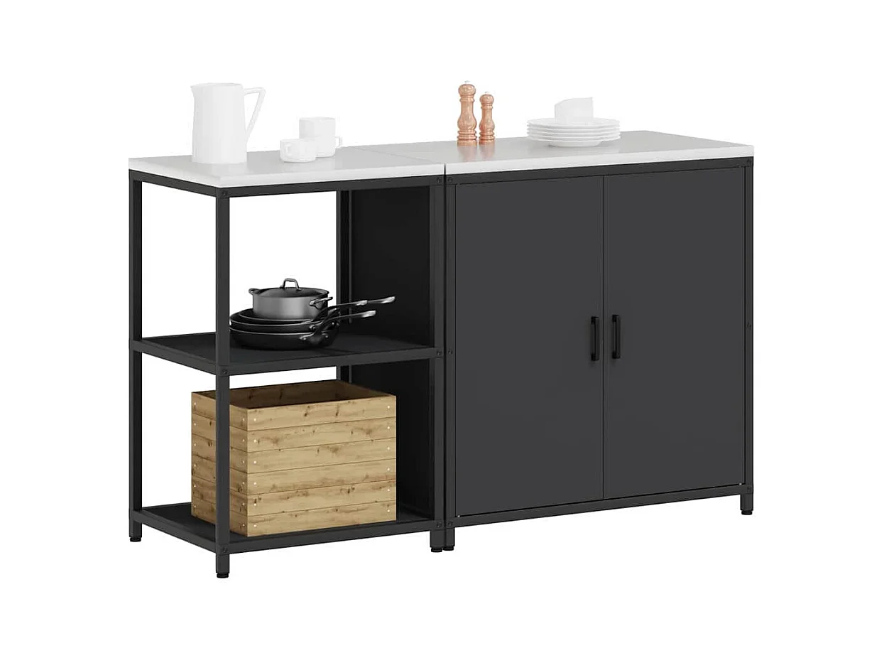 Set di contenitori da cucina 2 pezzi Nero 150 x 50 x 92 cm
